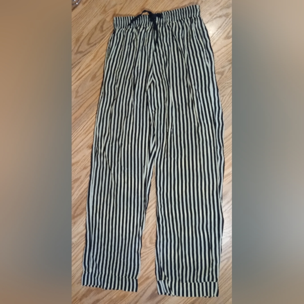 Acacia Swimwear Black and White Striped Trousers
